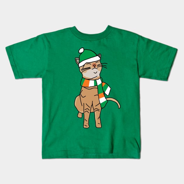 Irish Kitty Cat on St Patricks Day Kids T-Shirt by ellenhenryart